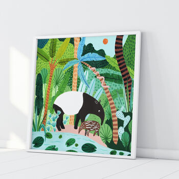 Jungle Malayan Tapirs Art Print, 4 of 6