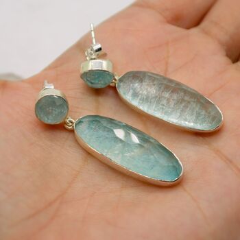 Amazonite Sterling Silver Drop Earrings, 2 of 5