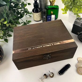 Personalised Wooden Anniversary Keepsake Box, 5 of 12