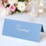 Handwritten Blush Blue Place Cards With White Ink, thumbnail 3 of 4