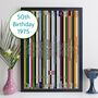 Personalised 50th Birthday Print Music Gift Year 1974 1975, thumbnail 1 of 12