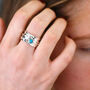Sterling Silver Turquoise And Moonstone Spinning Ring, thumbnail 2 of 7