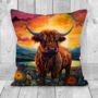 Highland Cow Hand Made Poly Linen Cushions, thumbnail 3 of 9