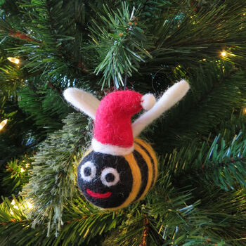 Handmade Christmas Big Bumblebee Hanging Decoration, 3 of 8