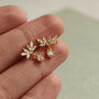 Japanese Oak Leaf Jewel Earrings, thumbnail 7 of 11