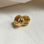 Elodie Ridged Chunky Huggie Hoops, thumbnail 3 of 3