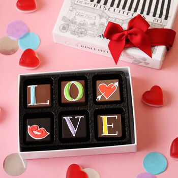 Biscuiteers Hand Iced I Love You Small Chocolates, 2 of 2