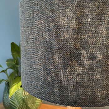 Enid Roan Blue Tweed Floral Lined Lampshades, 10 of 11