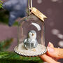 Personalised First Baby's Christmas Penguin Bauble, thumbnail 2 of 4