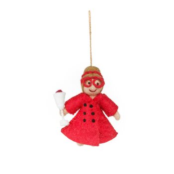 Handmade Felt Vivienne The Vino Grannie Christmas Hanging Decoration, 2 of 3