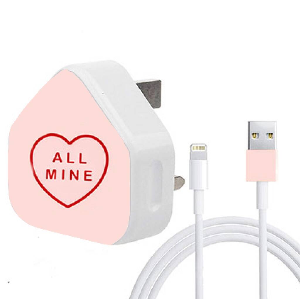 Love Heart Charger And Cable Sticker By TINKALINK