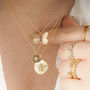Gold Basking Bee Coin Necklace, thumbnail 3 of 9
