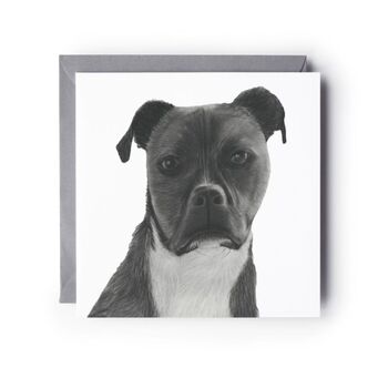Loyal Staffie Cross Greeting Card, 2 of 5