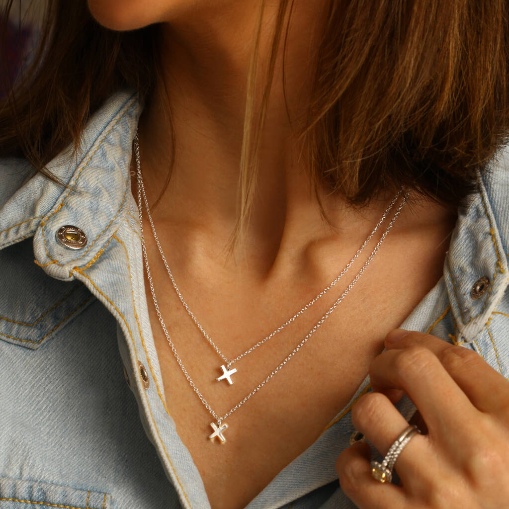 Double Strand Kiss 'X' Necklace, 1 of 9