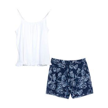 Indian Cotton Rain Print Shorts And Frilled Cami Set, 3 of 3