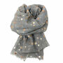 Stars Silver And Rose Gold Foil Scarf, thumbnail 7 of 9