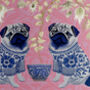 Chinoiserie Pug Lampshade On Pink, thumbnail 3 of 5