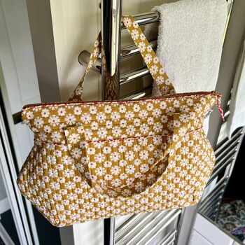 Tall Wash Bag With Handles Ochre Daisy, 2 of 5