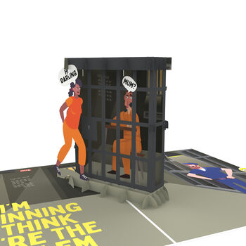 Mum's The Problem 3D Pop Up Jail Mothers Birthday Card, 4 of 8