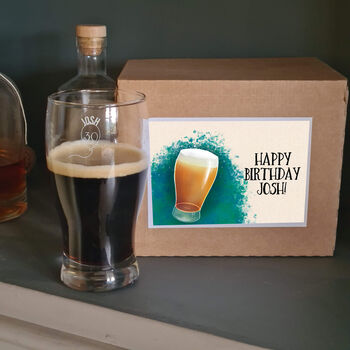 Personalised 30th Birthday Gift Balloon Pint Glass, 7 of 9