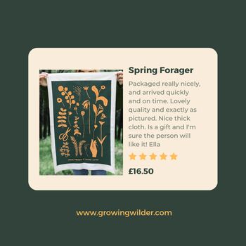 100% Organic Spring Forager Tea Towel, 7 of 7