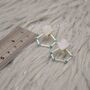 Raw Moonstone, Turquoise Sterling Silver Earrings, thumbnail 6 of 7