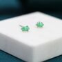 Tiny Mint Green Opal Marquise Stud Earrings, thumbnail 1 of 12