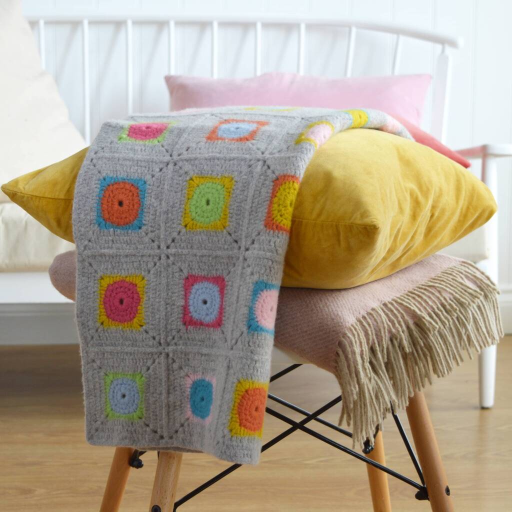 Luxury Granny Square Crochet Blanket Kit, 1 of 7