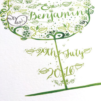Mr And Mrs Personalised Wedding Lovebirds Print, 5 of 7