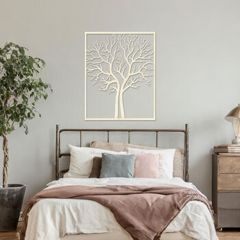 Handmade Wooden Tree Silhouette Wall Art For Living Room Decor, 7 of 9