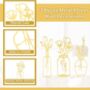 Three Pieces Gold Metal Vase Art Flower Wall Décor, thumbnail 5 of 7