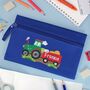 Personalised Tractor Pencil Case In Blue, thumbnail 1 of 2