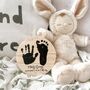 Baby Hand Foot Print Wooden Plaque Keepsake, thumbnail 5 of 6