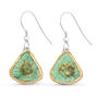 Ceramic, Glass And Gold Emerald Reef Sterling Silver Teardrop Earrings, thumbnail 1 of 3