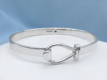 Personalised Sterling Silver Hook Bangle Graduation Gift, 2 of 8