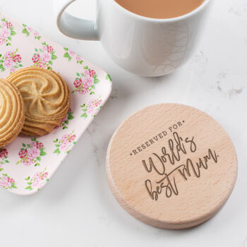 'Worlds Best Mum' Coloured Personalised Coaster, 4 of 7