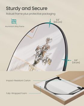 Over Door Hanging Mirror Wall Mount Mirror, 6 of 7