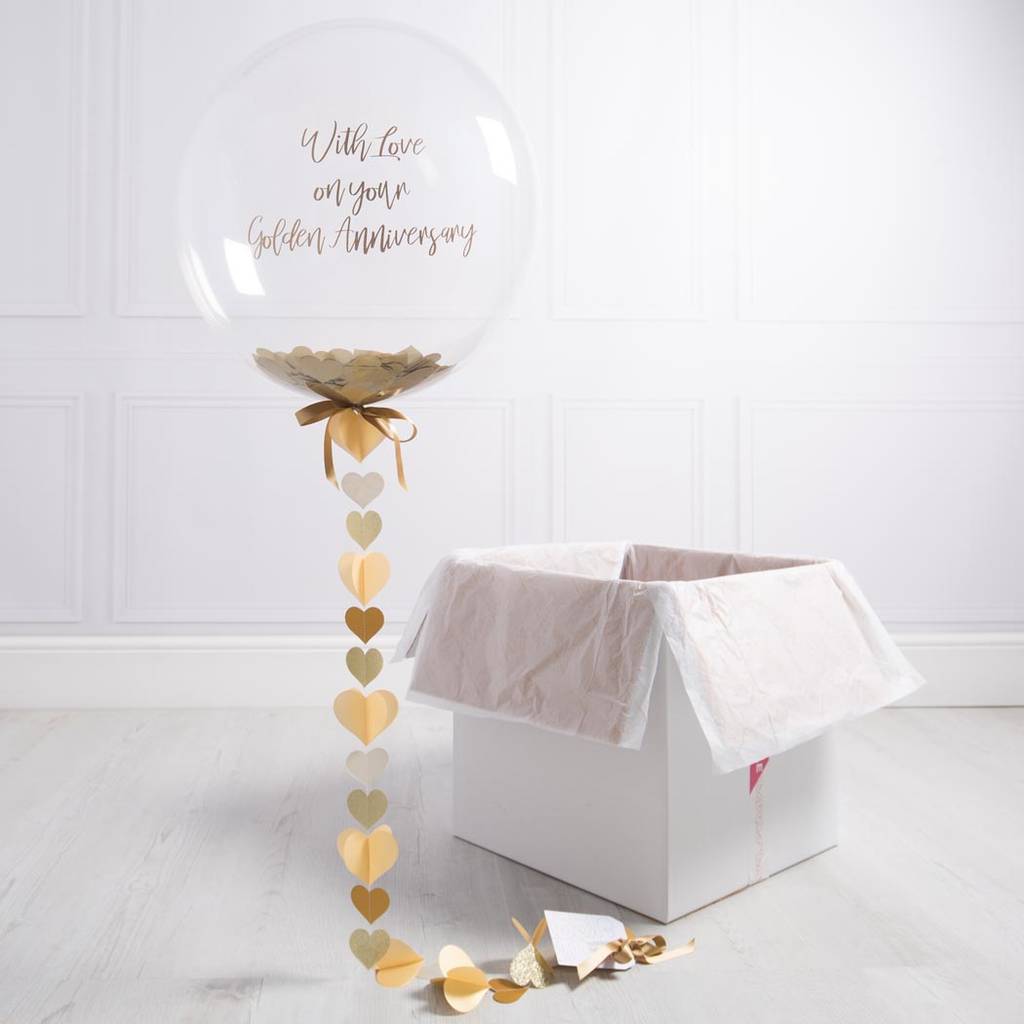 Personalised Golden Anniversary Bubble Balloon By Bubblegum Balloons ...