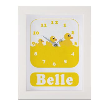 Personalised Childrens Rubber Duck Clock, 8 of 9