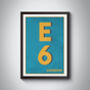 E6 Barking London Typography Postcode Print, thumbnail 6 of 10