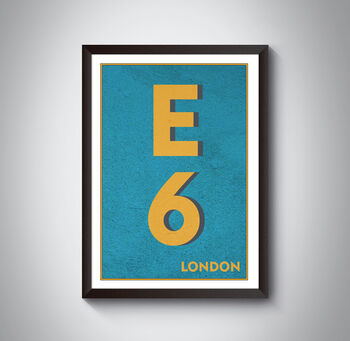 E6 Barking London Typography Postcode Print, 6 of 10