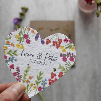 Personalised Anniversary Wildflower Seed Heart Card, 6 of 6