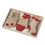 Wooden Reindeer And Stockings Decoration Set, thumbnail 2 of 2