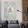 Yoga Green Sun Rays Boho Wall Art Print, thumbnail 1 of 10