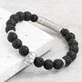 Personalised Men's Silver Plated Skull Stone Bracelet, thumbnail 1 of 9