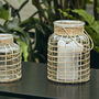 Large Bamboo And Glass Hanging Candle Lantern, thumbnail 1 of 7