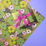 Pink And Green Vintage Floral Pattern Wrapping Paper, thumbnail 5 of 6