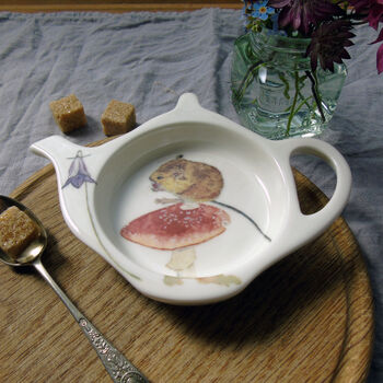 Mouse On Toadstool Bone China Teabag Tidy, 6 of 7