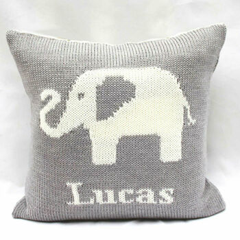 Personalised Knitted Elephant Cushion, 8 of 12