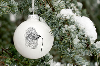 Christmas Bauble With Gingko Leaf Skeleton, 5 of 5